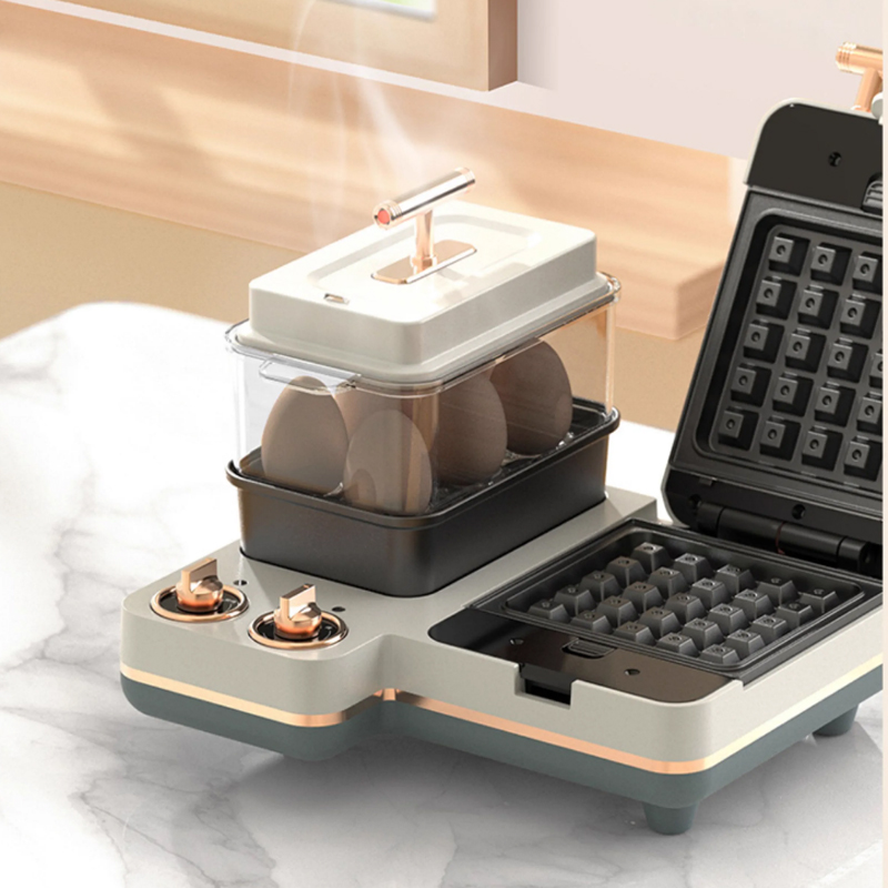 Breakfast Sandwich Maker - 1200W multifunctional breakfast machine, sandwich lighter,