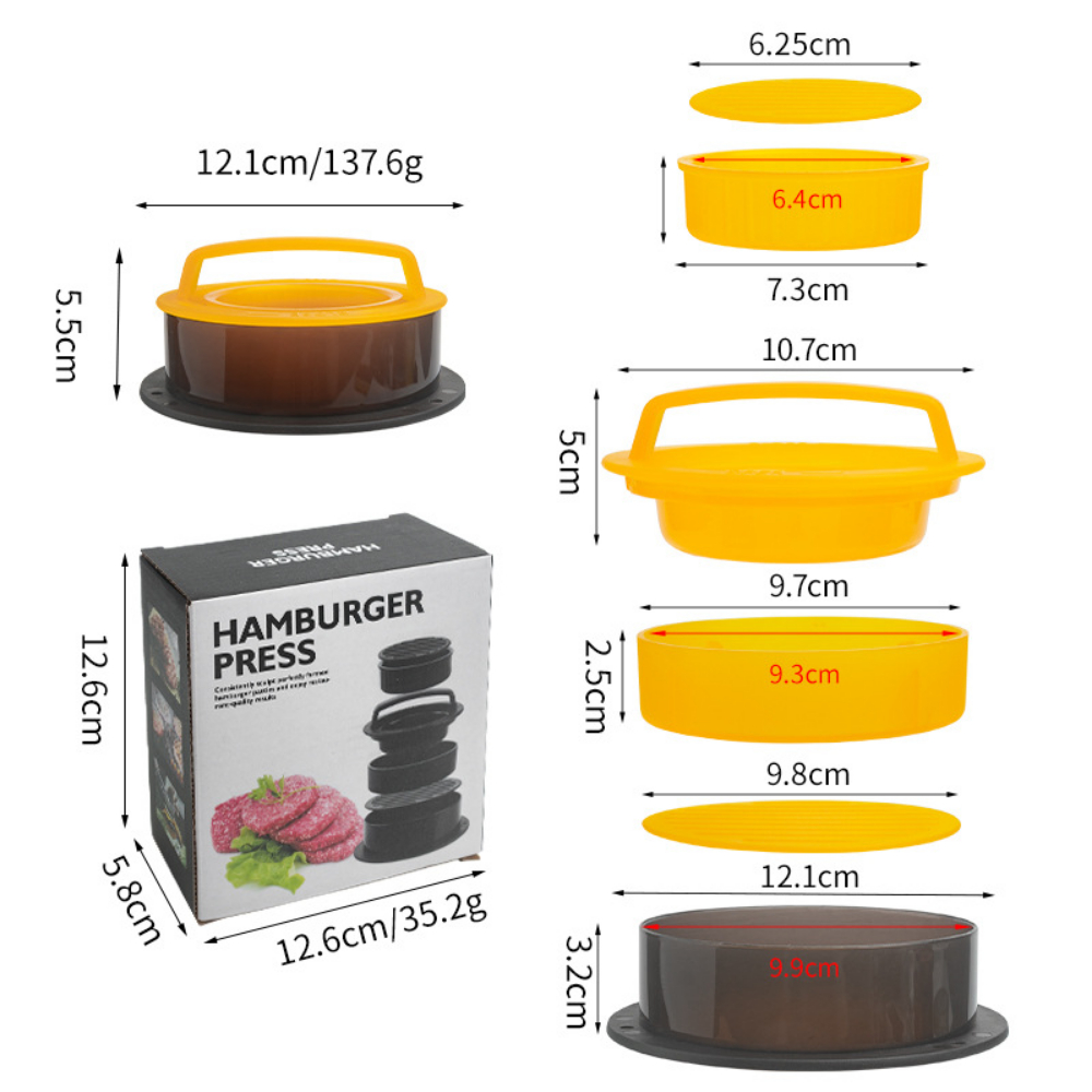 Round Hamburger Burger Press B - Kitchen Helper Gadgets recension och pris