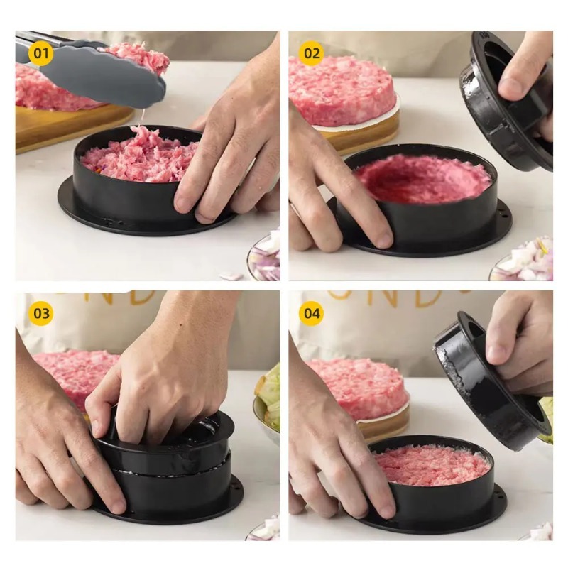 Round Hamburger Burger Press B - Kitchen Helper Gadgets recension och pris