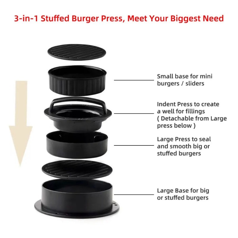 Round Hamburger Burger Press B - Kitchen Helper Gadgets recension och pris