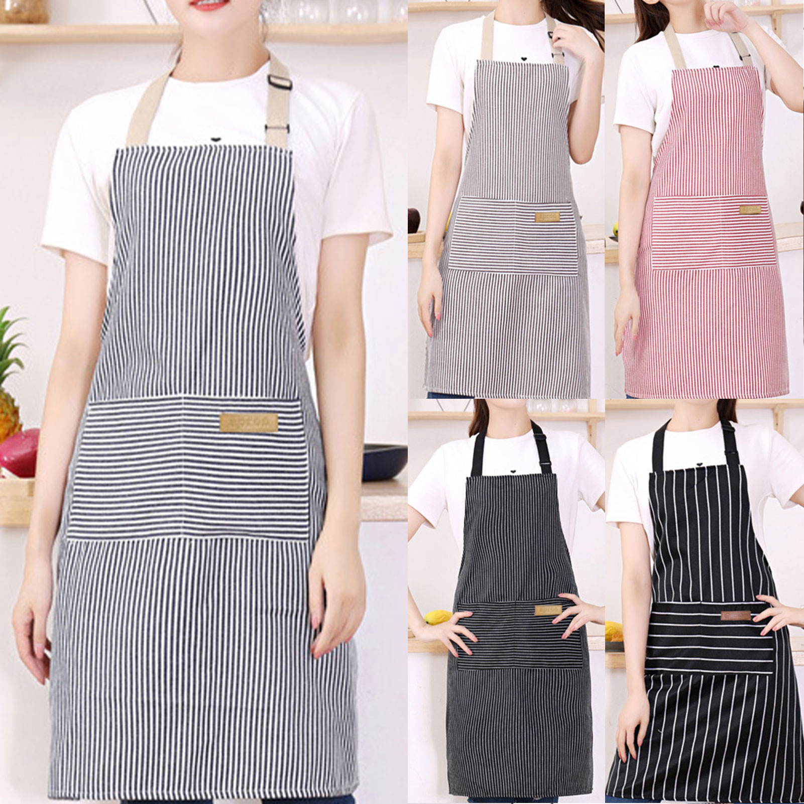 Striped Bib Apron For Men Wome - Kitchen Helper Gadgets recension och pris
